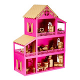 Casa Casinha De Boneca Rosa Polly Lol Barbie Mdf   42móveis