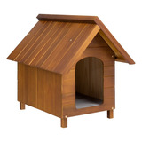Casa Casinha De Cachorro Em Madeira Pintada Média N3 Cor Cerejeira