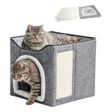 Casa Cubo Pet Gato Arranhador Luxo Moderna Brinquedo Bola