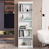 Casa Jd Móveis Estante Livreiro Estante Multiuso Armário Organizador Livros Cor Branco De Mdp 178cm X 51cm X 30cm Com 5 Prateleiras