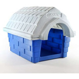 Casa Plástica Para Cães Clicknew Chaminé N 5 Azul mármore
