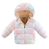 Casaco Acolchoado Com Capuz Para Bebês Para Meninos E Meninas Crianças Casaco De Inverno Quente Grosso De Lã Arco-íris 80