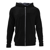 Casaco Blusa Moletom Liso Com Ziper Algodao
