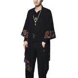 Casaco Cardigan Masculino Oriental Kimono Japonês Coreano