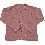 Casaco Casaquinho Cardigan De Tricô Tricot Frio Para Bebê Menino E Menina Infantil Luxo BR Idade 3 Anos Rosê 