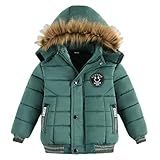 Casaco De Inverno Com Capuz Infantil Quente Jaqueta Casaco Para Meninos Meninas Verde L