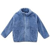 Casaco De Lã Para Bebês Meninas Meninos Jaqueta Infantil Quente Com Capuz Cardigã Roupas Outono Inverno  Azul  5 6 Anos
