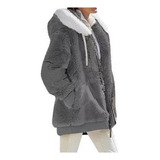 Casaco Feminino De Pelúcia Peludo Frio Inverno