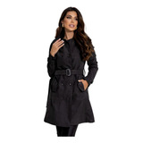Casaco Feminino Sobretudo Forrado Trench Coat