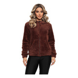 Casaco Feminino Teddy Pelúcia Blusa De Frio Inverno Cores