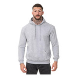 Casaco Liso Masculino Flanelado Blusa De Frio C Capuz Bolso