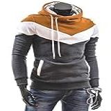 Casaco Masculino Slim Moletom 3 Cores Com Capuz Alternativo Para Inverno Cinza G 