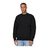 Casaco Moletom Gola Redonda Masculino Careca Blusa De Frio Flanelado Algodão BR Alfa GG Plus Size Alto Preto