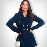 Casaco Sobretudo Feminino Forrado Inverno Botões Parka