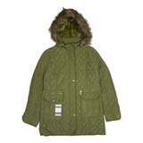Casaco Sobretudo Inverno Capuz Peludo Tudopelo Verde Militar