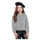 Casaco Suéter Infantil Menina Tricô Inverno Roupa De Frio
