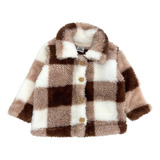 Casaco Teddy Xadrez Infantil Bebê Jaqueta Inverno Quentinha