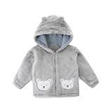 Casaco Unissex Fofo Forrado Com Lã De Ovelha Polar Sherpa Com Zíper Completo Casaco Quente De Inverno Para 0-4t- Cinza- 18-24 Meses