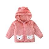Casaco Unissex Fofo Forrado Com Lã De Ovelha Polar Sherpa Com Zíper Completo Casaco Quente De Inverno Para 0-4t- Rosa- 2-3 Anos