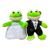 Casal Sapo Sapinho De Pelúcia Noivo E Noiva Casamento