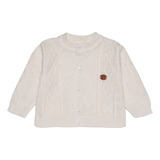 Casaquinho Bebê Menina Tricot Trançado Mini Co Off White