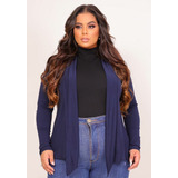 Casaquinho Cardigan Feminino Plus Size Em Malha