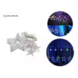 Cascata 138 Leds Com Estrela Na Ponta 8 Funçõe Decoração Cor Das Luzes Colorido 220v