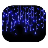 Cascata 200 Led 5 Metros Natal Branco Frio Função Decoração Luzes Azul Com Pisca E Conector 220v
