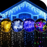 Cascata 400 Led 10m Prova D agua 8 Funções C Macho E Femea