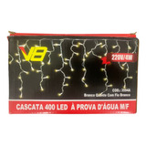 Cascata 400 Led Fixo Prova D água 10m Fio Branco Natal 220v Cor Das Luzes 8 Funções Branco Quente