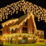 Cascata 800 Leds 20m Natal Branco Quente 220v A Prova D água