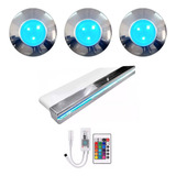 Cascata Com Led 60cm Kit Iluminação Piscina 3 Led Aço Inox