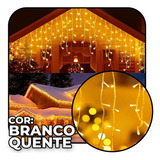 Cascata Led 400 Leds Pisca Pisca 8 Funções Cores Natal Cor Das Luzes Branco quente 110v
