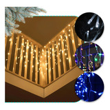 Cascata Natal Led Pisca Controle Luzes 8 Modos 5m 200 Leds