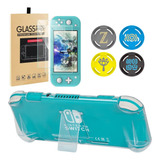 Case Acrilica Switch Lite Pelicula Vidro 4 Grips Zelda