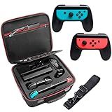 Case Bolsa Estojo Compatível Com Nintendo Switch Oled Grip Controller Suporte Joy Preto