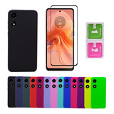 Case Capa Capinha Película Vidro 3d Para Motorola Moto G04