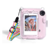 Case Capa Crystal Para Instax Mini 12 Com Bolso Para Fotos