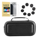 Case Capa Estojo Switch Oled Película Vidro 4 Grip