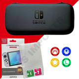 Case Capa Nintendo Switch Oled Pelicula Vidro 4 Grip