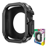 Case Capa Protetora Anti Choque Dupla Proteção 123 sfa 01 Marca 123smart Compativel Com Apple Watch Iwatch Series 9 8 7 6 5 4 44mm E 45mm Cor Preto