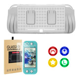 Case Capa Tpu Nintendo Switch Lite Pelicula Vidro 4 Grips