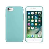 Case Capinha Colorida Capa Slim Flexível Aveludada Compatível Com IPhone 7 8 Vermelha Preta Laranja Amarela Azul Rosa Pink Branca Lilás Marrom Verde Roxo ONYK Azul Claro 