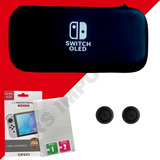 Case Estojo Nintendo Switch Oled Pelicula Vidro 2 Grip