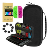 Case Estojo Nintendo Switch Oled Pelicula Vidro 4 Grip