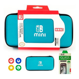 Case Nintendo Switch Lite C Película E 4 Grips De Analógico Cor Azul