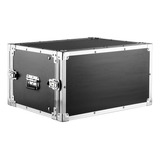 Case Rack Periférico 6u Profissional Com 2 Trilhos Roscados Cor Preto