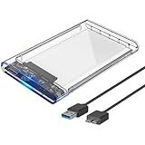 Case SSD Externo 2-5- Alta Velocidade Conexão USB 3-0- Sata 3- Transmissão 6gbps- Suporta SSDs E HDs De Até 3TB- Design Transparente E Resistente Premium