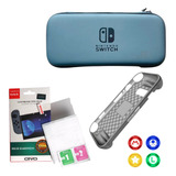 Case Switch Película Vidro 4 Grips Capa Silicone Tpu