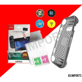 Case Tpu Estojo Pelicula Vidro 4 Grip Nintendo Switch